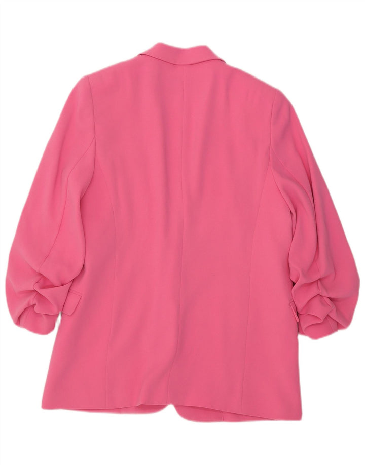 Marks & Spencer Offene Blazerjacke für Damen mit 3/4-Ärmeln, UK 12, Mittelrosa