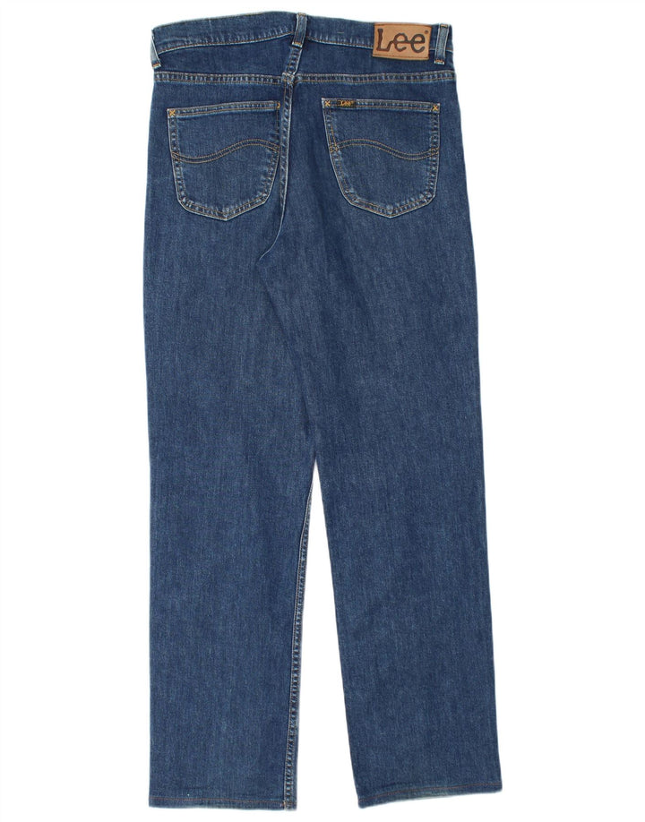 Lee Herren Brooklyn Straight Jeans W34 L31 Blaue Baumwolle