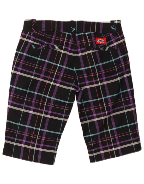 Dickies Damen Bermuda Chino Shorts US 3 XS W28 Schwarz karierte Baumwolle
