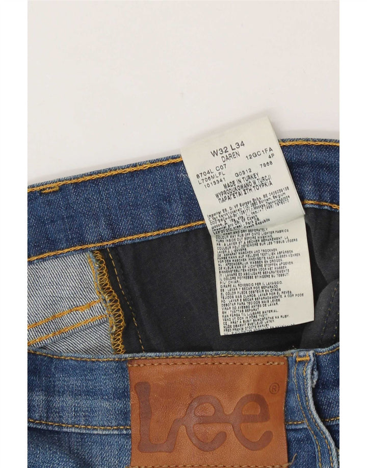Lee Herren Daren Straight Jeans W32 L31 Blaue Baumwolle