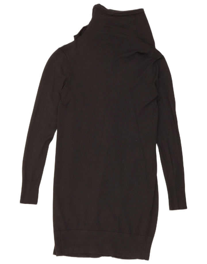 Zara Damen Longline-Cardigan-Pullover UK 12 Mittelschwarze Viskose