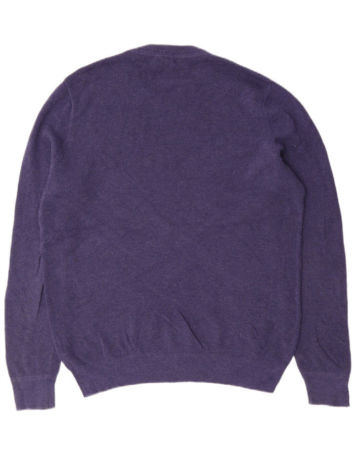 John Lewis Herren-Pullover mit Rundhalsausschnitt, mittlere marineblaue Baumwolle