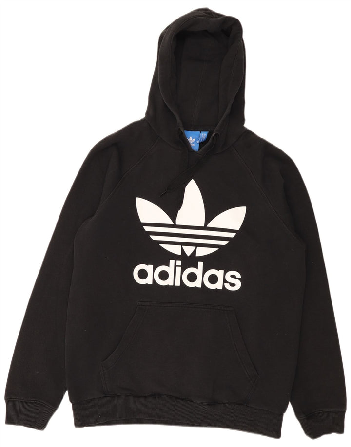Adidas Herren Graphic Hoodie Pullover Mittelschwarze Baumwolle