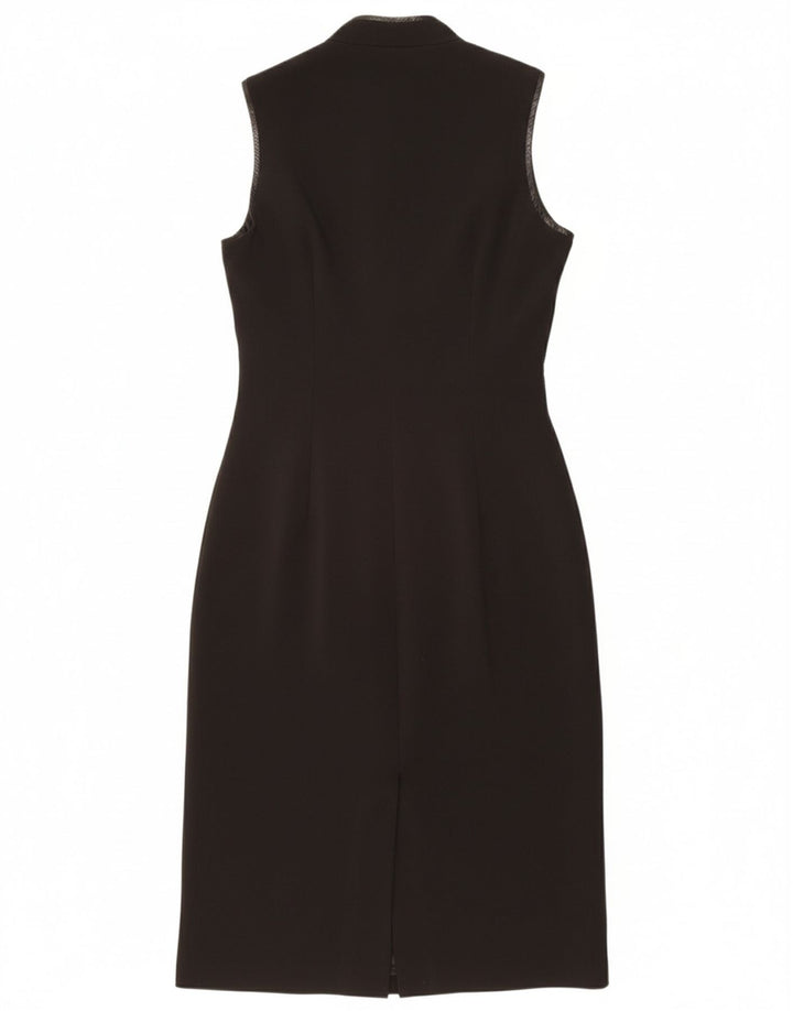 RIVER ISLAND Womens Sleeveless Sheath Dress UK 10 Small Black Polyester