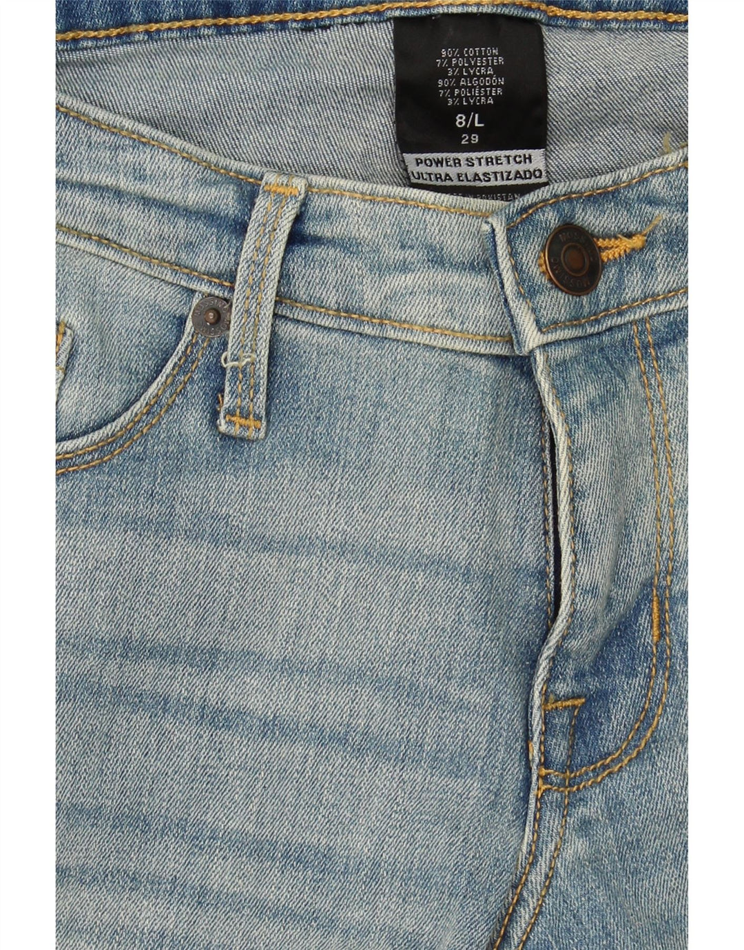 MOSSIMO Womens Power Stretch Skinny Jeans US 8 Medium W29 L33 Blue Cotton Vintage Mossimo and Second-Hand Mossimo from Messina Hembry 