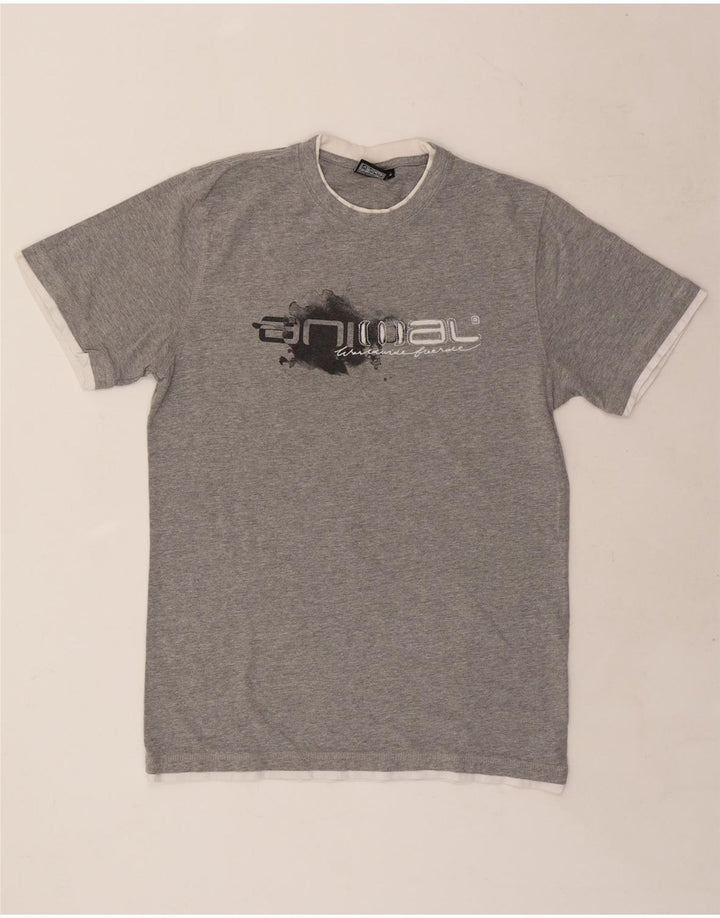 ANIMAL Grafisches Herren-T-Shirt aus mittelgrauer Baumwolle