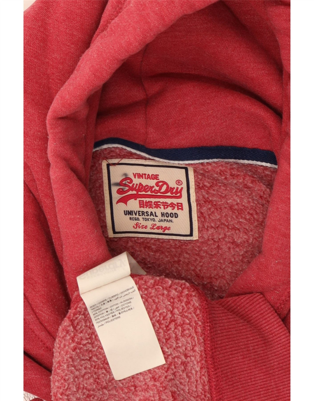 SUPERDRY Damen-Kapuzenpullover mit Grafik, UK 16, Größe L, Rot, Baumwolle