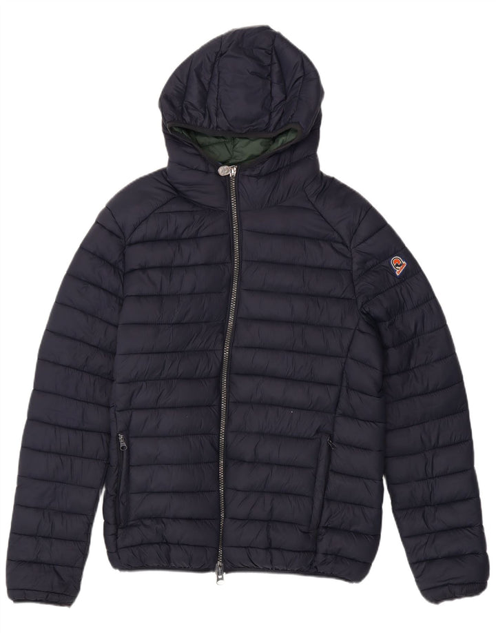 INVICTA Mens Hooded Padded Jacket UK 44 2XL Navy Blue Polyamide