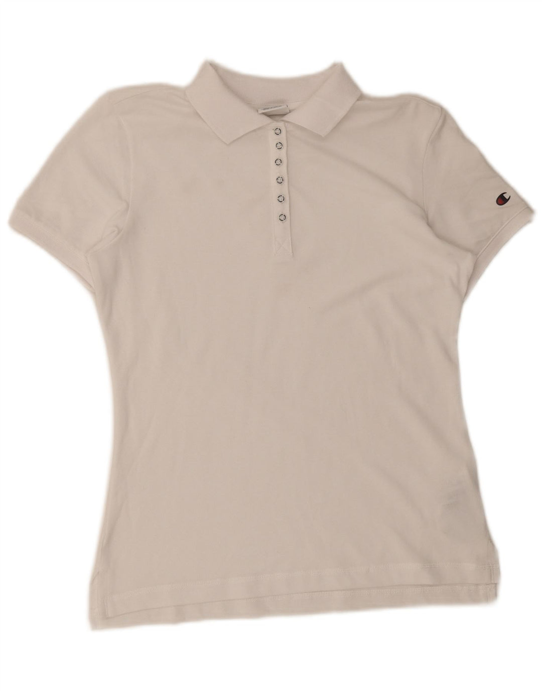 Champion Damen Poloshirt UK 12 Mittelweiße Baumwolle