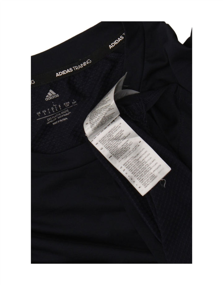 Adidas Herren-Top, langärmelig, groß, Marineblau, Polyester