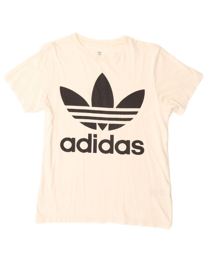 Adidas Jungen T-Shirt mit Grafik, 13–14 Jahre, weiße Baumwolle