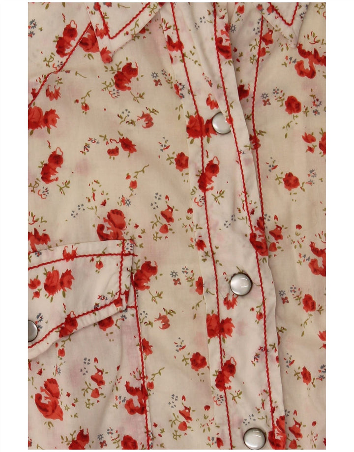 Marlboro Classics Damen-Hemdbluse mit regulärer Passform, UK 14, Mittelweiß mit Blumenmuster