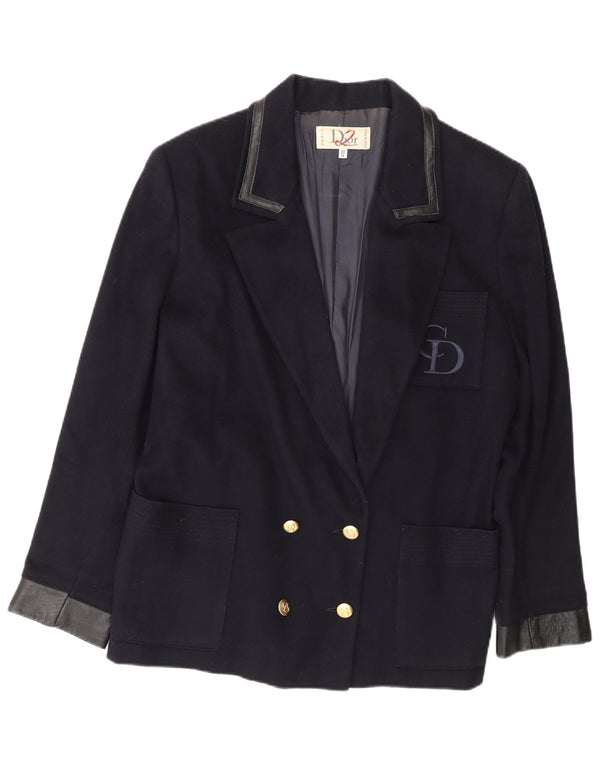 Christian Dior Damen Zweireihige Blazerjacke UK 16 Large Marineblau