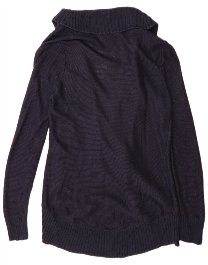 Eddie Bauer Offener Damen-Cardigan-Pullover UK 12 Medium Navy Blue Rayon