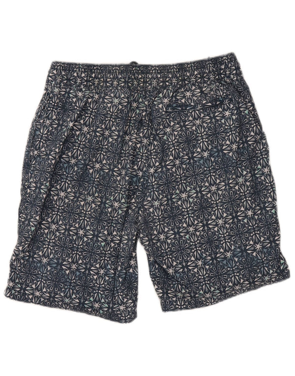 Fat Face Herren-Badeshorts aus mittlerer marineblauer geometrischer Baumwolle