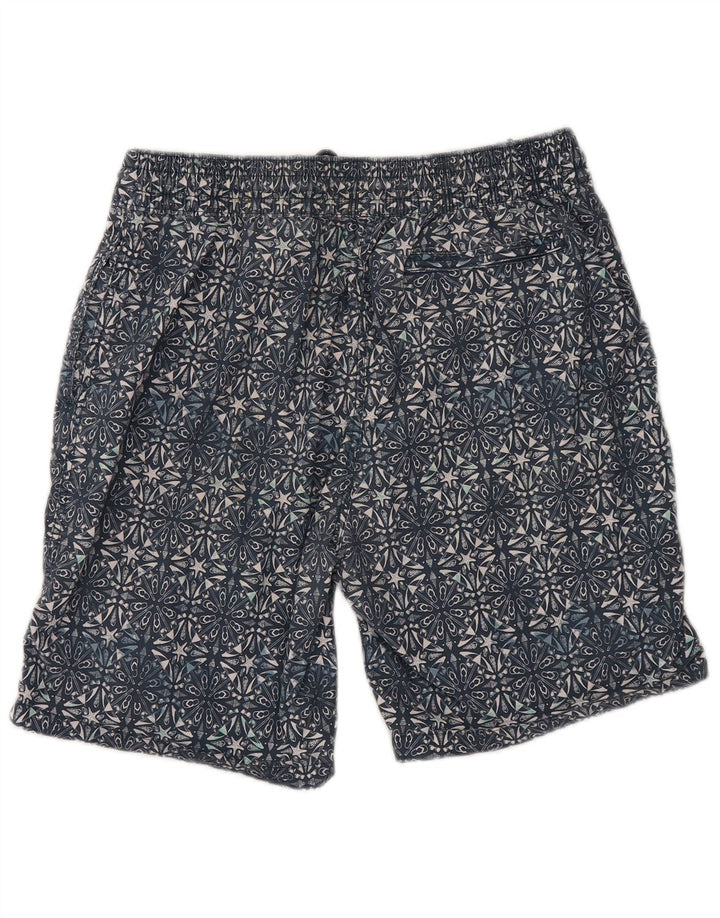 Fat Face Herren-Badeshorts aus mittlerer marineblauer geometrischer Baumwolle