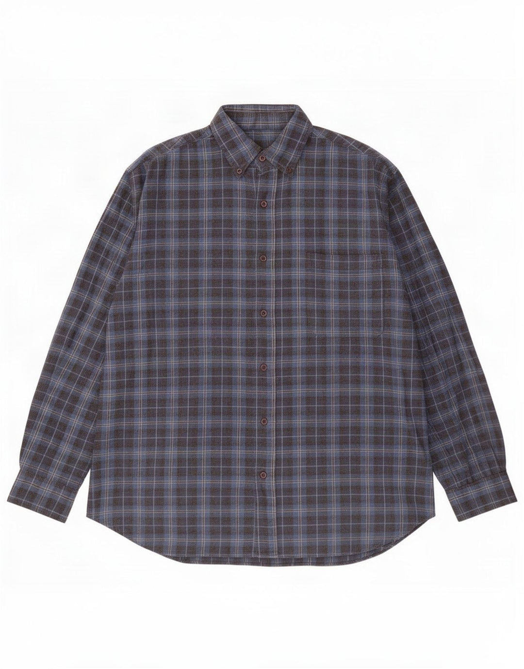 Hawkshead Herren-Flanellhemd, groß, marineblau, kariert, Baumwolle