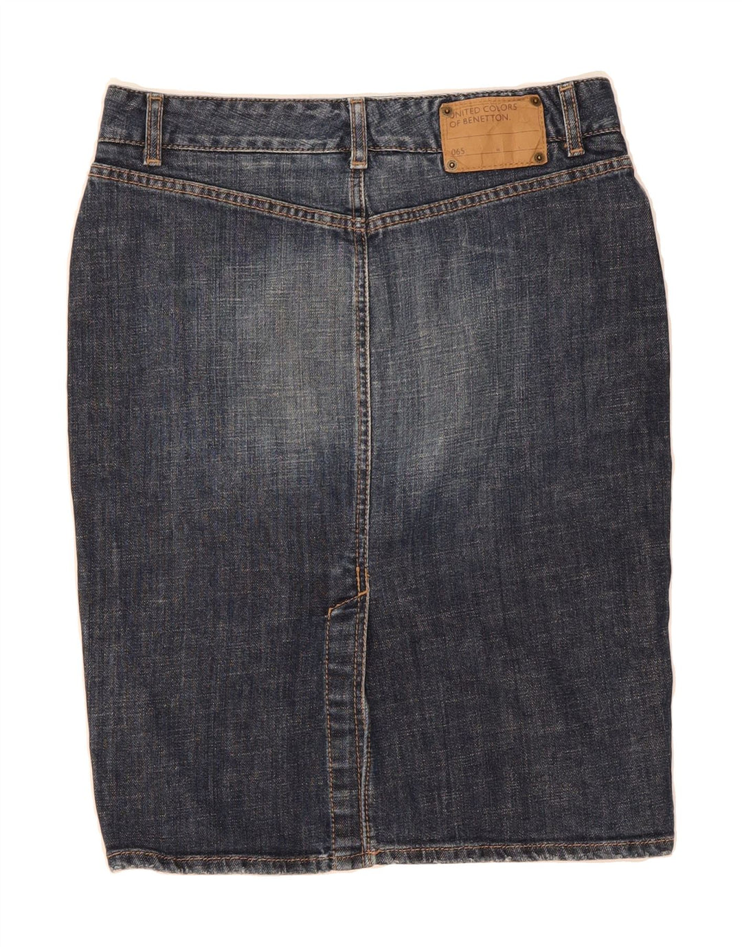 BENETTON Womens Denim Skirt W30 Medium  Navy Blue Vintage Benetton and Second-Hand Benetton from Messina Hembry 