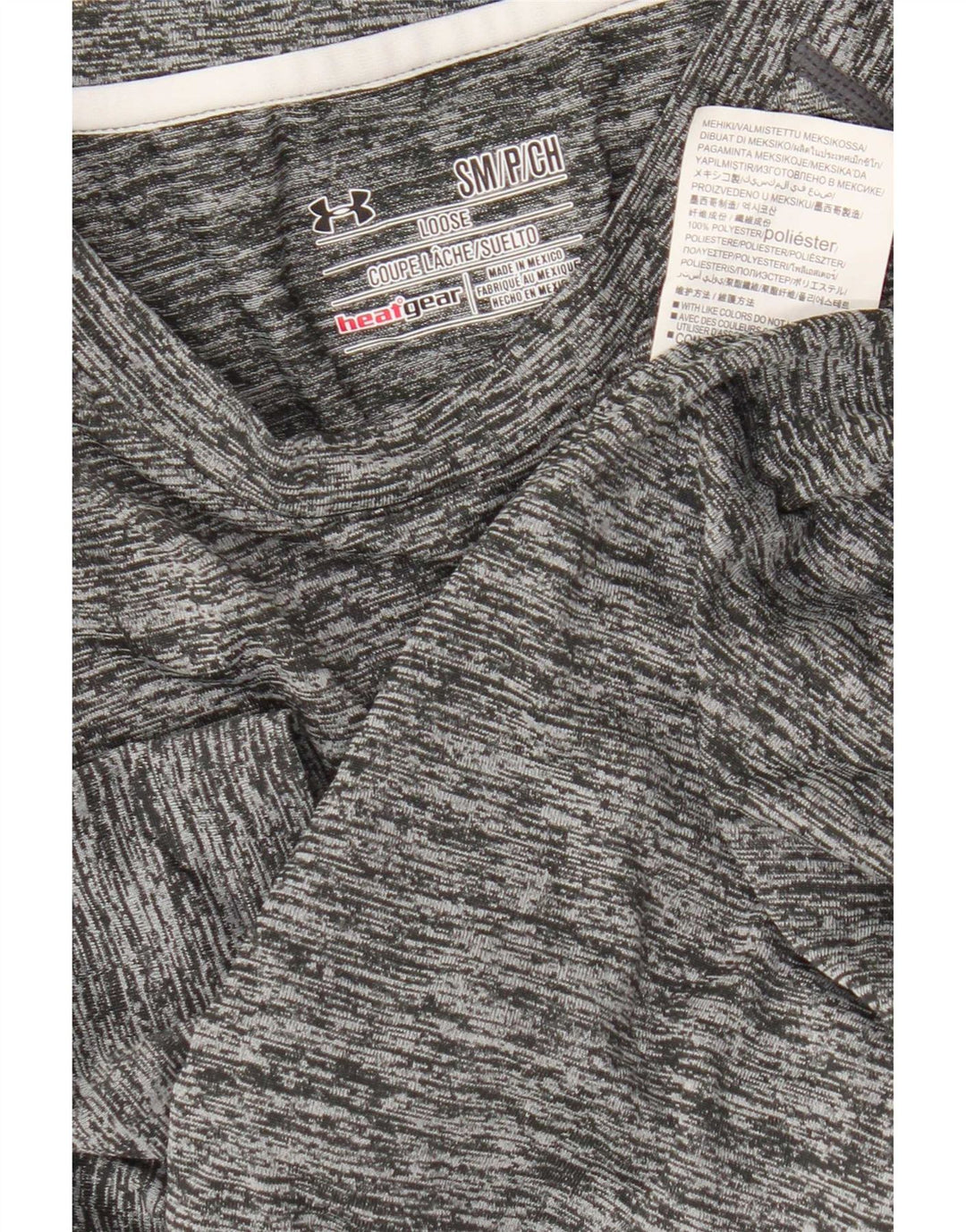 Under Armour Herren Heat Gear T-Shirt-Oberteil, klein, grau geflecktes Polyester