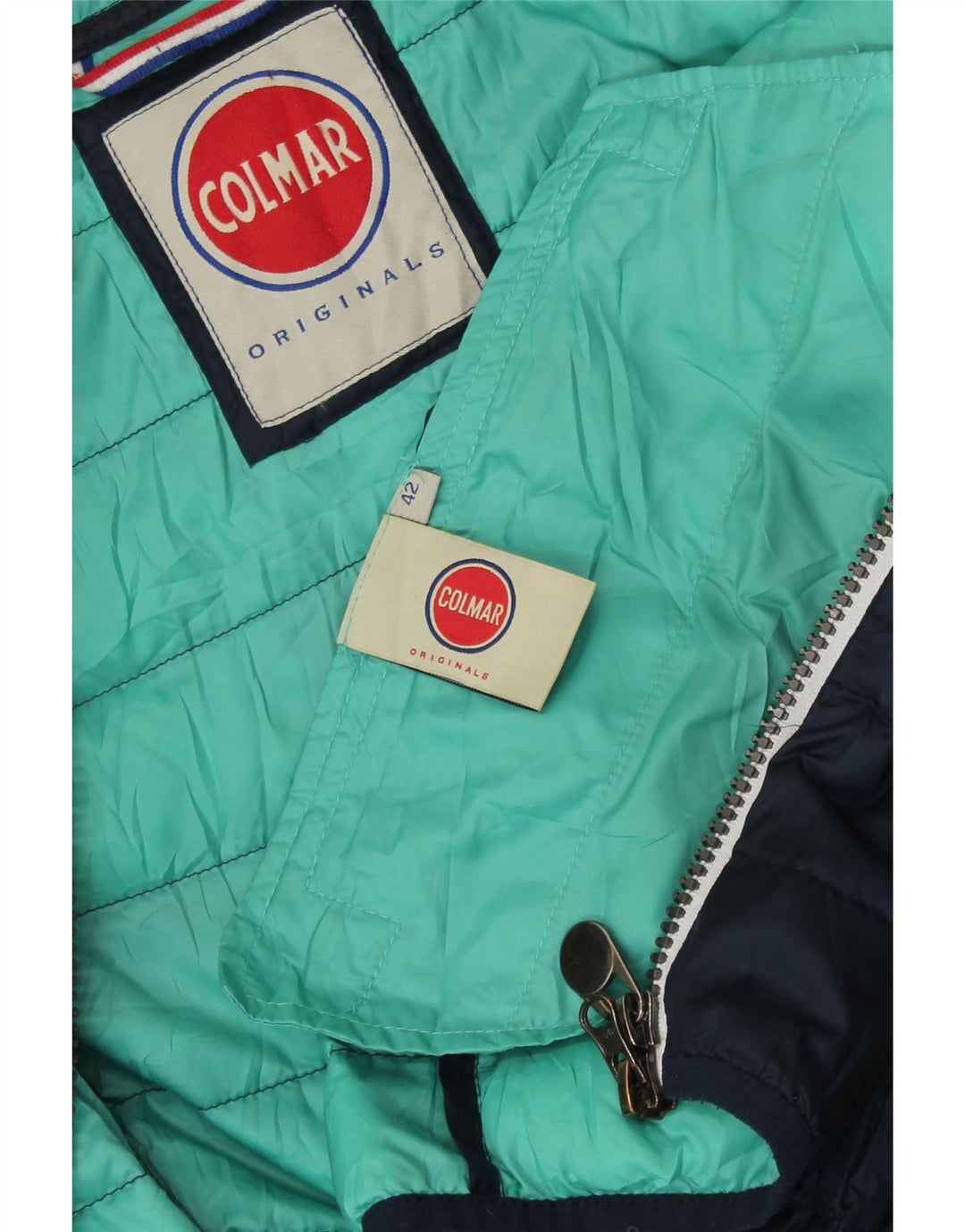 COLMAR Damen Wattierte Jacke mit Kapuze IT 42 Medium Marineblau