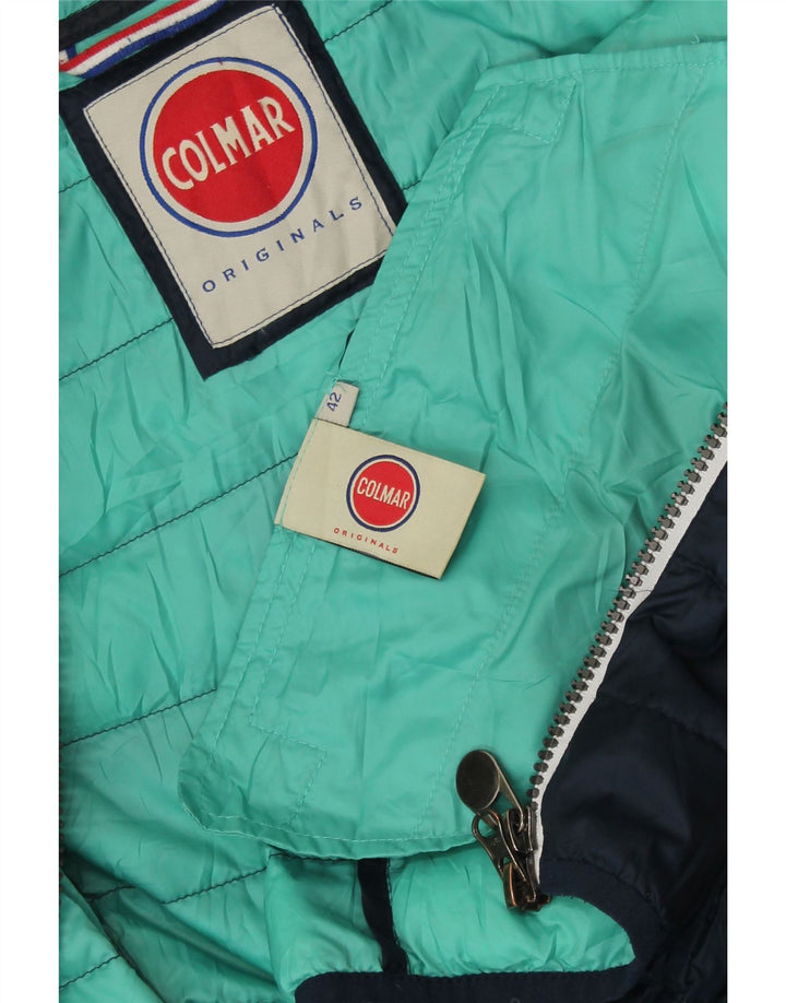 COLMAR Damen Wattierte Jacke mit Kapuze IT 42 Medium Marineblau