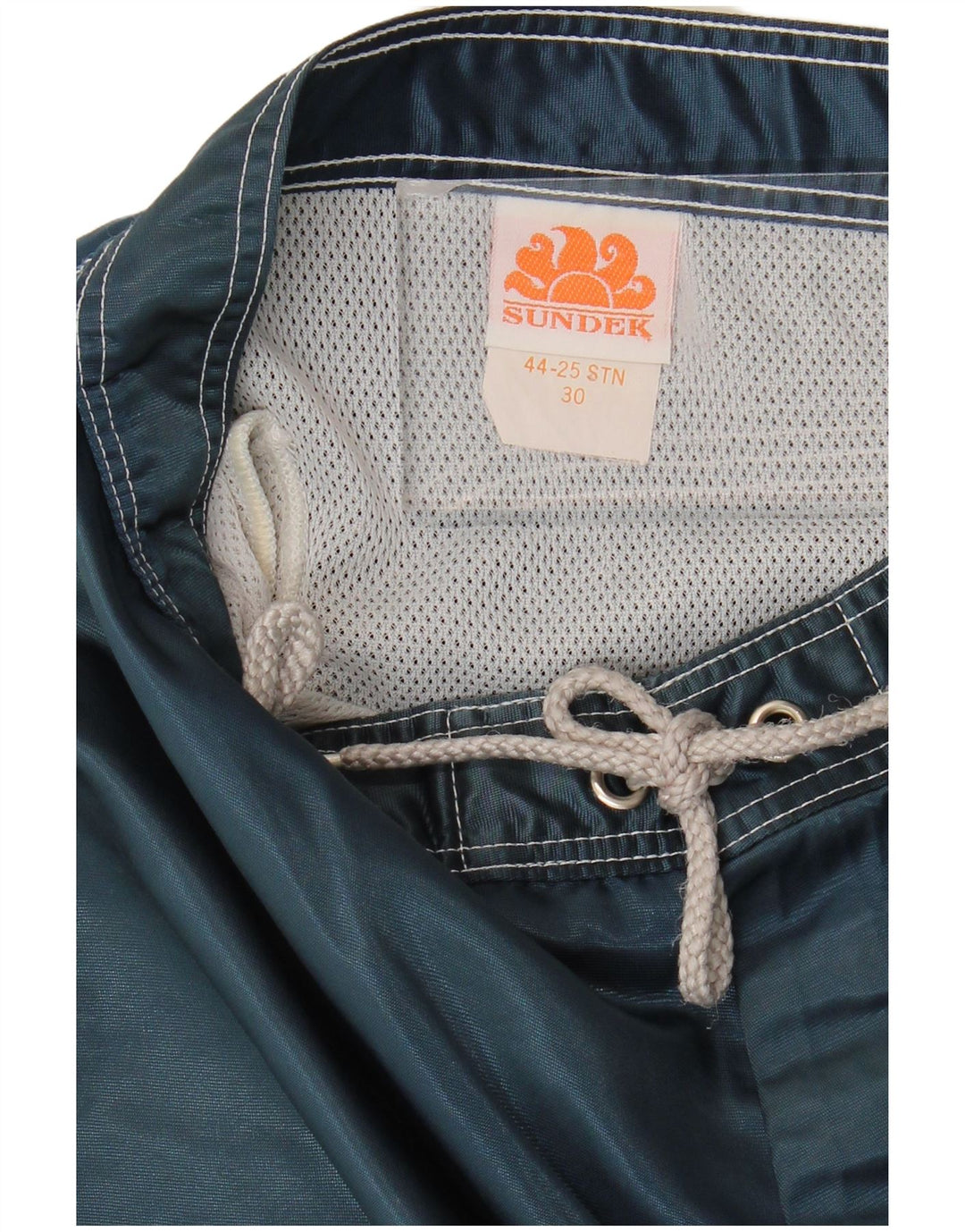 Sundek Herren-Badeshorts aus mittelblauem, gestreiftem Nylon