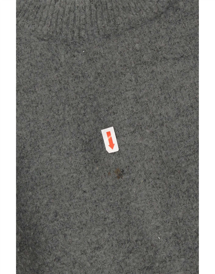 Zara Damen-Pullover, übergroß, Rundhalsausschnitt, Gr. 14, Mittelgrau, Acryl