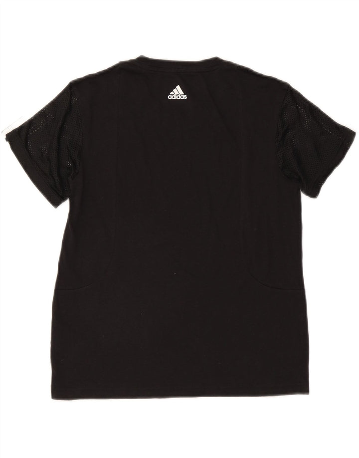 Adidas Damen T-Shirt Top UK 8/10 Small Schwarz Polyester