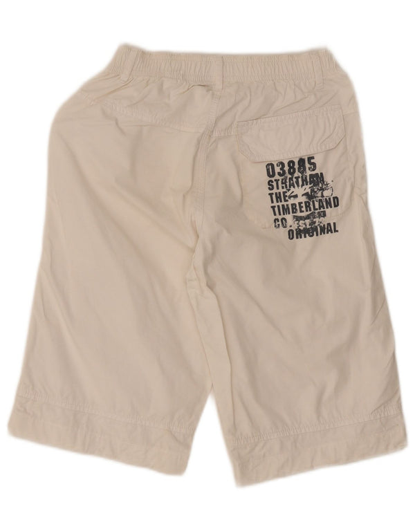 Timberland Graphic Cargo Bermudashorts für Jungen, 9–10 Jahre, W26, weiße Baumwolle