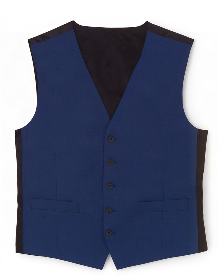 Ben Sherman Herrenweste, kleine blaue Colourblock-Wolle