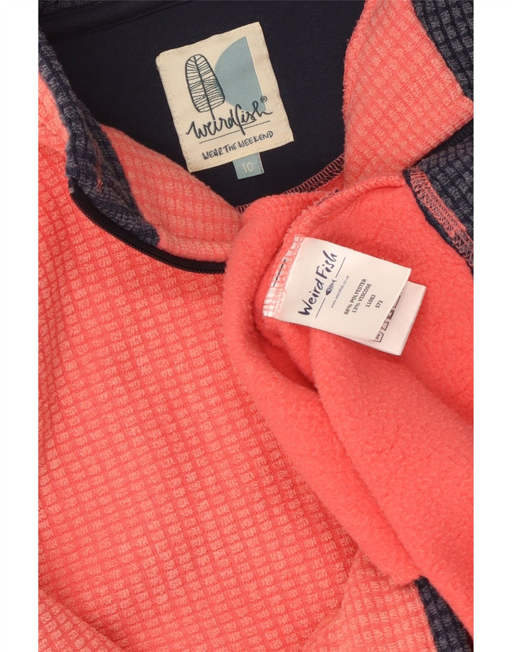WEIRD FISH Übergroßer Damen-Fleecepullover mit Reißverschluss am Hals, Gr. 10, Größe S, Orange