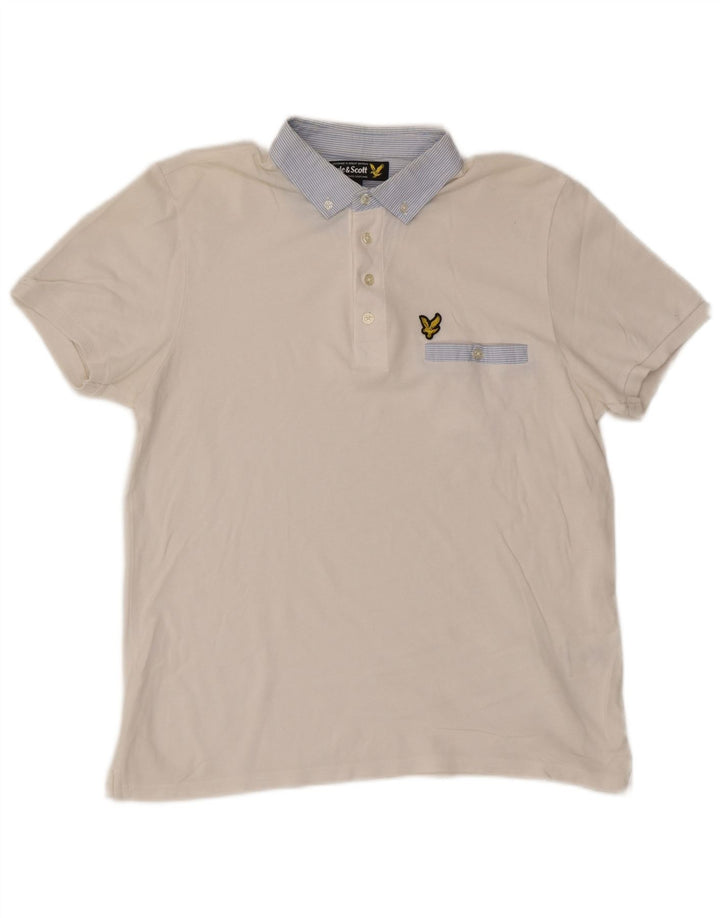 Lyle & Scott Herren-Poloshirt, große weiße Baumwolle