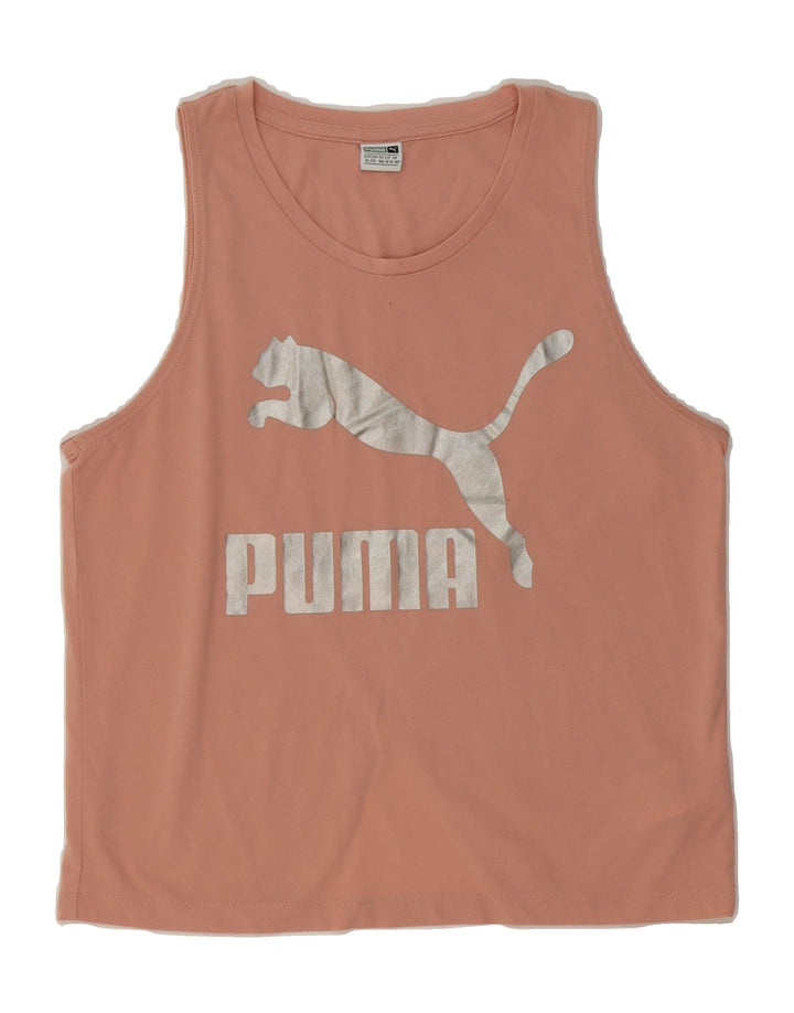 PUMA Girls Graphic Vest Top 13-14 Years  Pink Polyester Vintage Puma and Second-Hand Puma from Messina Hembry 