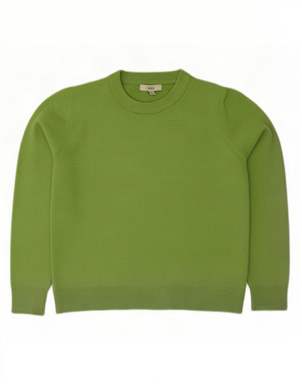 Marks & Spencer Damen-Pullover mit Rundhalsausschnitt, Gr. 14, Mittelgrün
