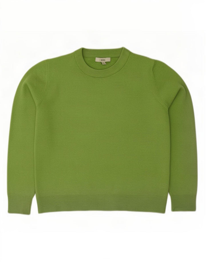 Marks & Spencer Damen-Pullover mit Rundhalsausschnitt, Gr. 14, Mittelgrün