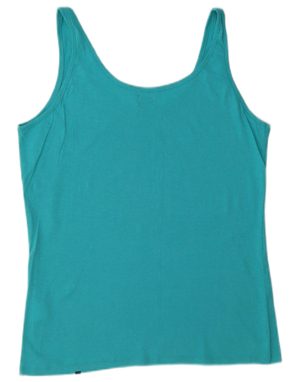 Avirex Womens Graphic Vest Top UK 14 Large Türkis Baumwolle