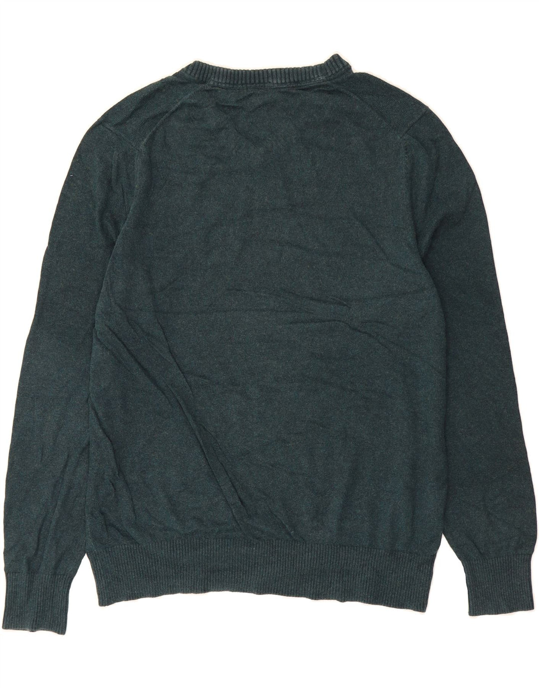 EDDIE BAUER Mens Tall V-Neck Jumper Sweater Large Green Cotton Vintage Eddie Bauer and Second-Hand Eddie Bauer from Messina Hembry 