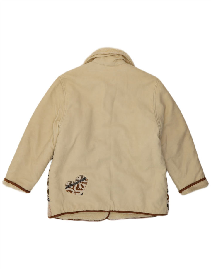 Vintage Damen Gemusterte Sherpa-Jacke EU 40 Medium Mehrfarbig Fair Isle