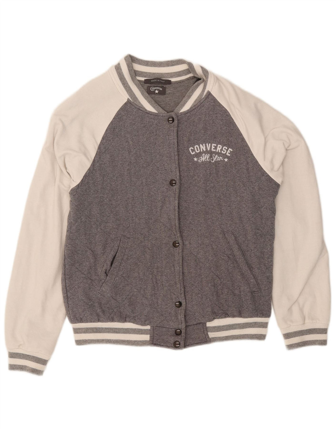 Converse Varsity-Trainingsanzugoberteil für Damen, UK 14, Mittelgrau, Farbblock
