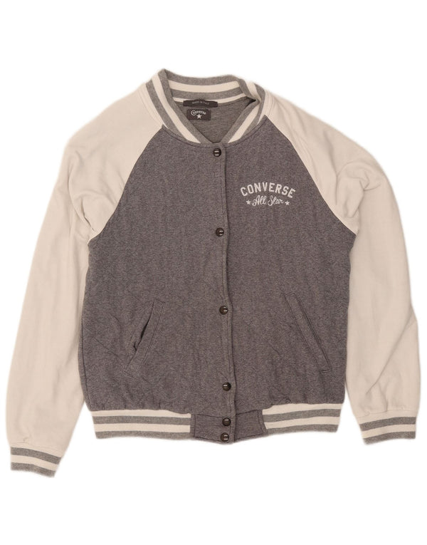 Converse Varsity-Trainingsanzugoberteil für Damen, UK 14, Mittelgrau, Farbblock