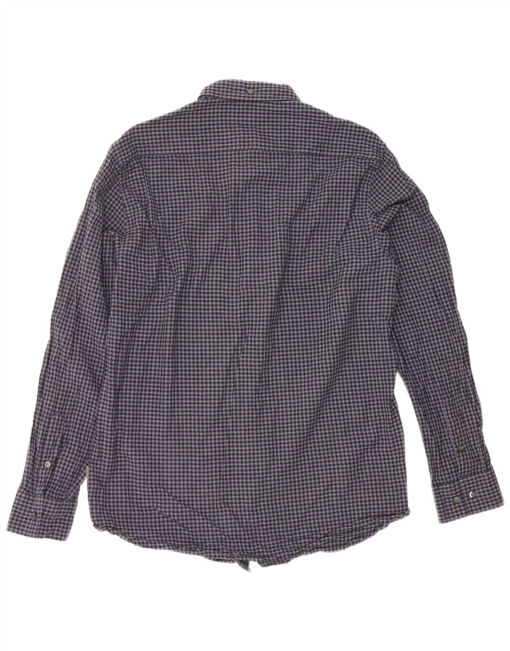 French Connection Herrenhemd XL, Marineblau, Gingham-Baumwolle