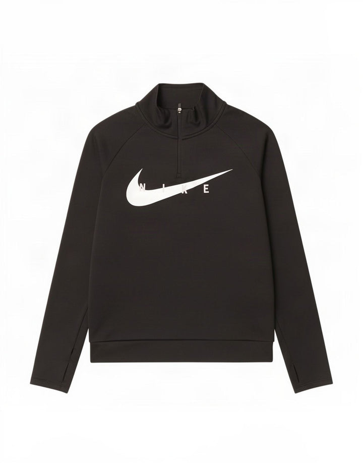 Nike Herren-Trainingsanzug mit Reißverschluss und grafischem Pullover, XS, schwarzes Polyester