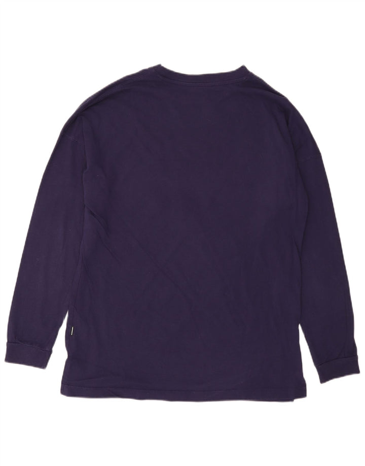 CONVERSE Damen Top Langarm UK 14 Mittellila Baumwolle