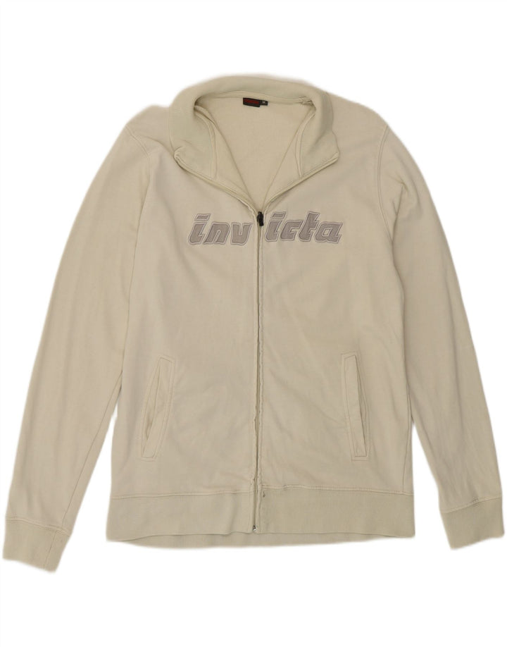 INVICTA Mens Graphic Tracksuit Top Jacket Medium Beige Cotton Vintage Invicta and Second-Hand Invicta from Messina Hembry 