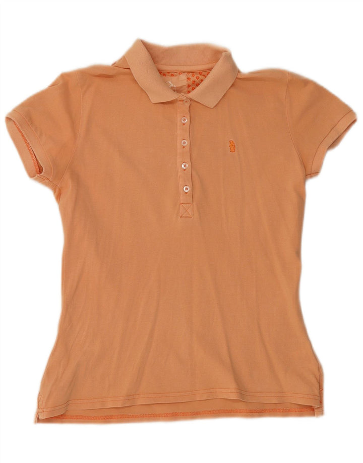 Refrigue Damen Poloshirt UK 14 Large Orange Baumwolle