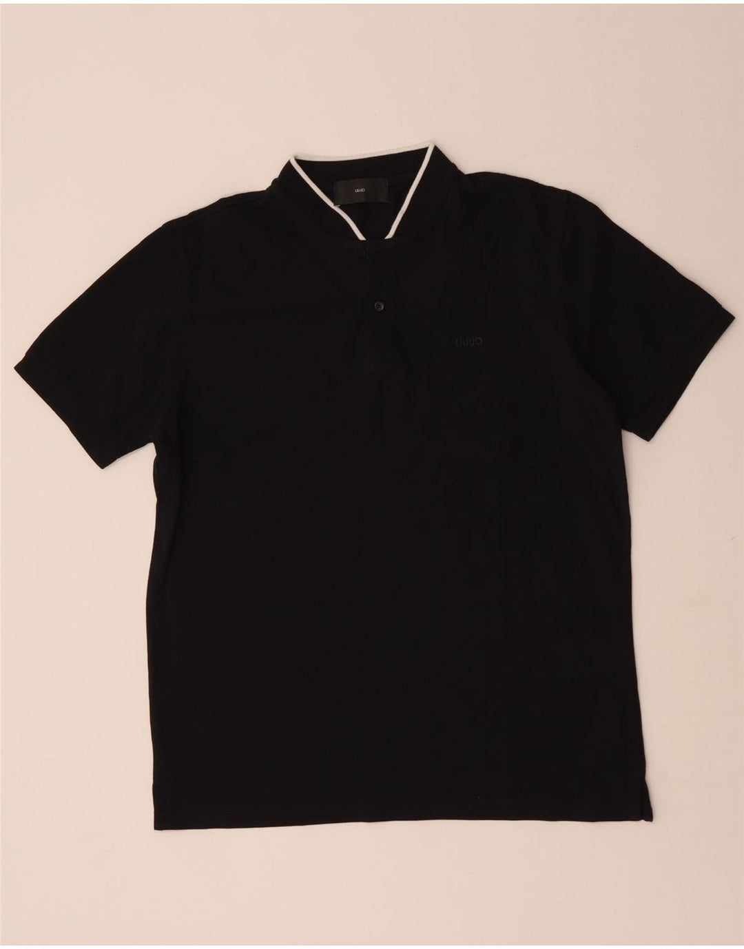 LIU JO Herren-Poloshirt, mittelschwarz, Baumwolle