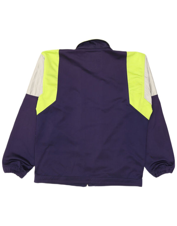 Diadora Herren-Trainingsanzug-Top-Jacke, UK 40, mittleres Marineblau, Farbblock