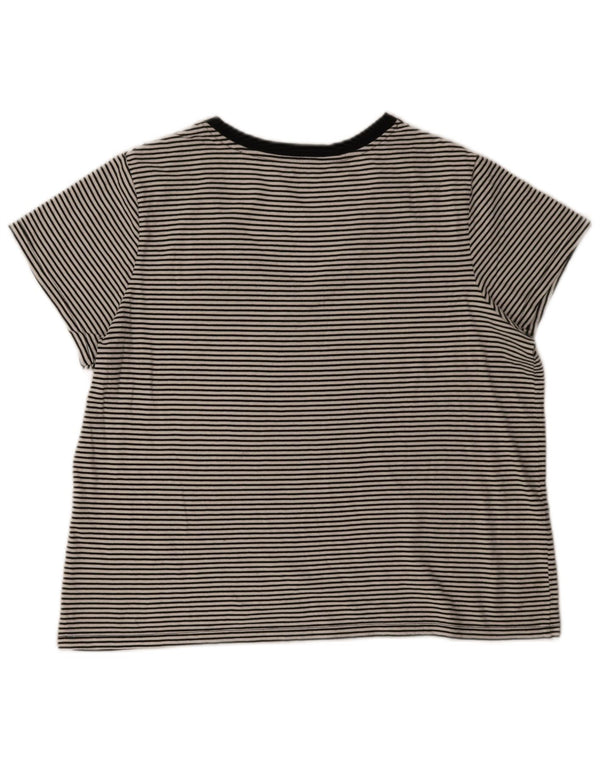 Levi's Womens T-Shirt Top UK 18 XL Black Pinstripe
