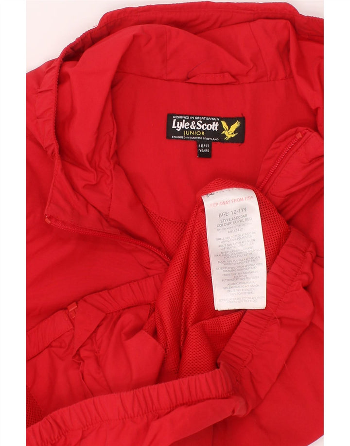 Lyle & Scott Jungen-Regenjacke mit Kapuze, 10–11 Jahre, rotes Polyester