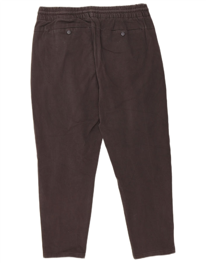 Zara Herren-PEGged-Cropped-Hose W32 L25 Graue Baumwolle